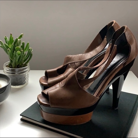 MARNI brwn/blk platform Sandal - Picture 3 of 6